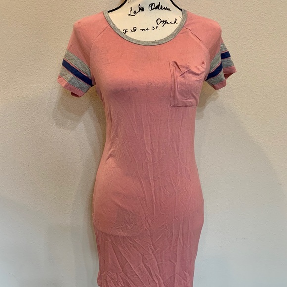 Short Sleeve Lightweight T Shirt Dress Bodycon Tee - Picture 3 of 7